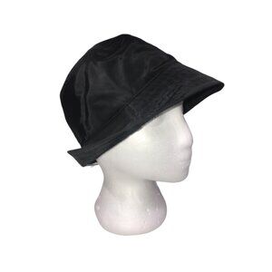 Steve Madden Logo Bucket Hat, Faux Fedora Black Polyester Lined One Size NICE #b